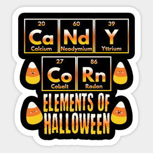 Candy Corn Periodic Table of Elements design Sticker